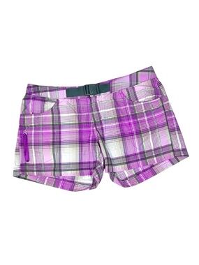Columbia Omni-Wick Cross on Over UPF Magenta Plaid Hiking Athletic Shorts